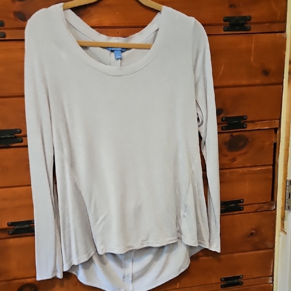 Simply Vera Vera Wang Light Gray Long Sleeve Top - Picture 1 of 3